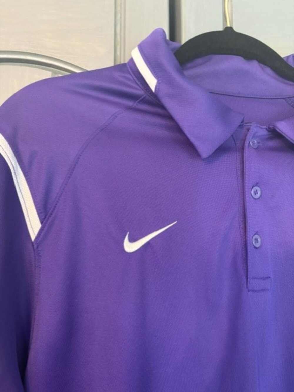 NIKE DRI-FIT GOLF MEN'S SPORTY PURPLE POLO GOLF SHIRT SIZE LARGE